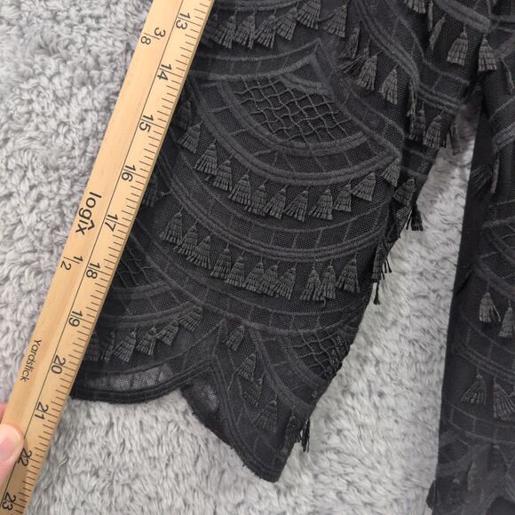 TALBOTS RSVP Black Lace Blouse Women's Medium Scalloped Hem 3/4 Sleeve Lined NWT - Picture 7 of 11